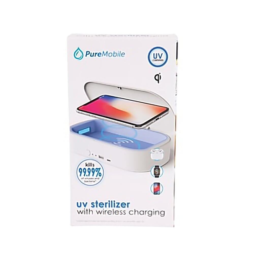 Pure Mobile UV Sterilizer W USB Charging For Phone Kills 99% of Viruses Bacteria